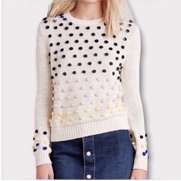 Anthropologie Moth Crew Neck Polka Dot Sweater Size Small Like New Condition - Picture 2 of 4